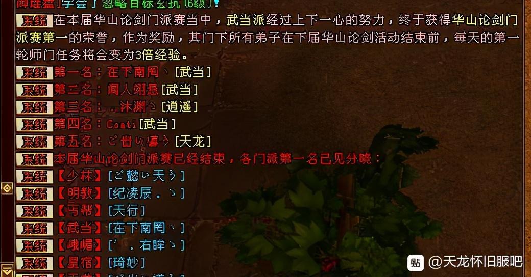 天龙八部华山论剑规则一览 极限武当面板图