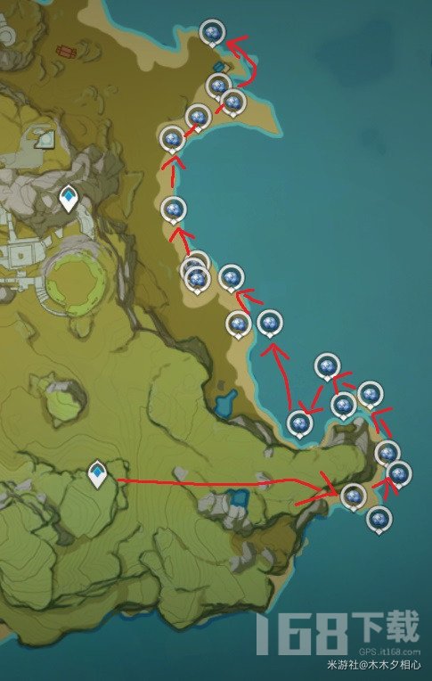 原神4.0公子/夜兰突破材料星螺快速收集点位图