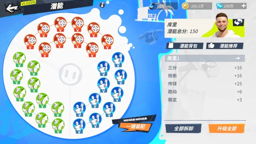 全明星街球派对库里潜能及伙伴搭配推荐