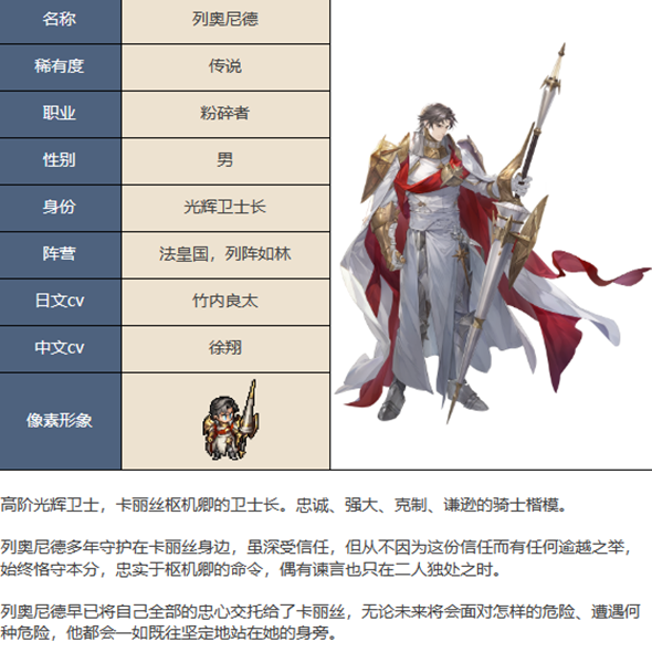 铃兰之剑为这和平的世界列奥尼德角色介绍