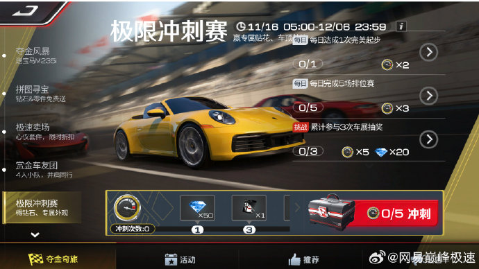 巅峰极速手游极限冲刺赛活动怎么玩