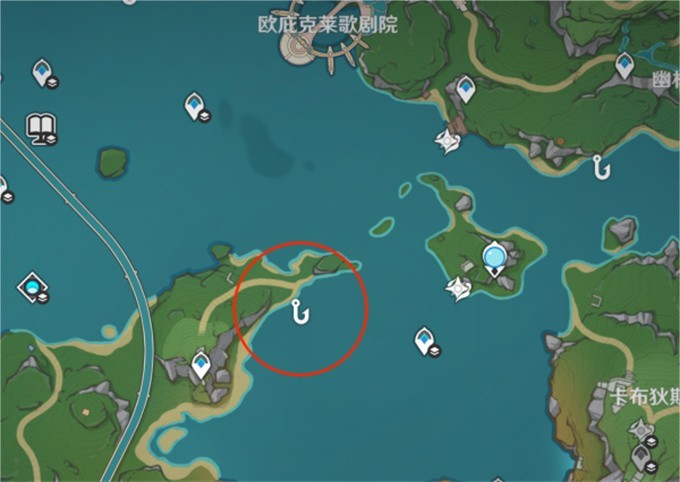 原神4.2新增钓鱼点位置在哪儿 原神4.2新增钓鱼点位置一览图3