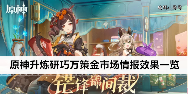 原神升炼研巧万策金市场情报效果一览