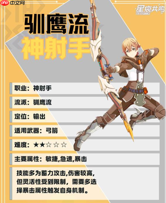 《星痕共鸣》驯鹰流适配技能推荐