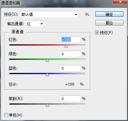 使用“通道混合器”命令将图像颜色进行混合来改变图像色彩