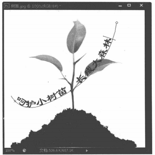 Photoshop CS6中使输入的文字沿路径放置的使用教程
