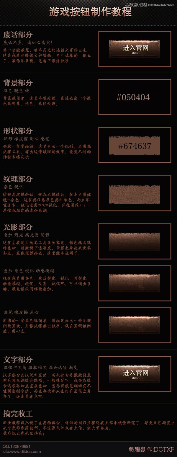 Photoshop设计制作颓废风格的游戏按钮