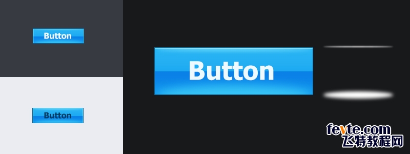 PS绘制不同状态下的网页按钮 飞特网 PS推荐教程