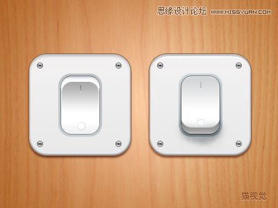 Photoshop设计白色立体效果的开关按钮,