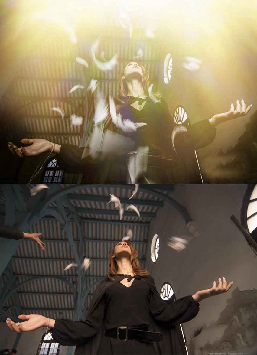 Photoshop后期打造唯美漏光艺术的室内人像照片效果