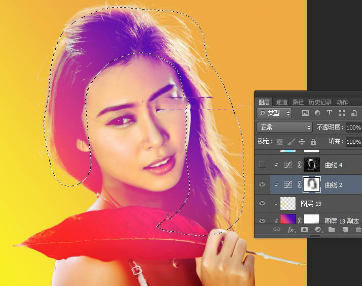 Photoshop给美女人像添加绚丽的彩色半调网纹效果教程