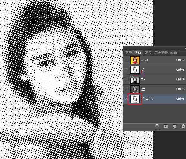 Photoshop给美女人像添加绚丽的彩色半调网纹效果教程