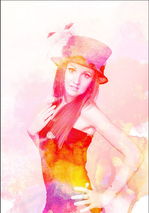 ps使用通道和图片叠加把人物照片转变成水彩画效果教程