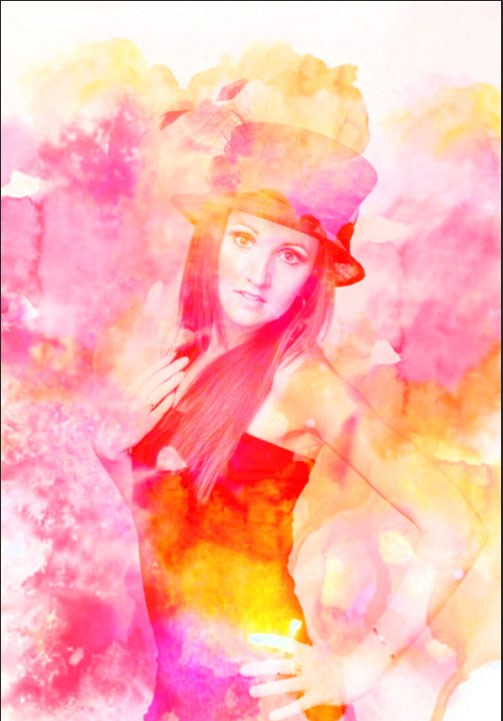 ps使用通道和图片叠加把人物照片转变成水彩画效果教程