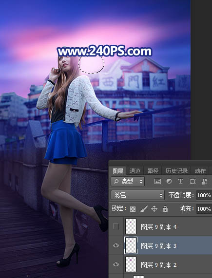 Photoshop给外景人像照片添加傍晚霞光效果教程
