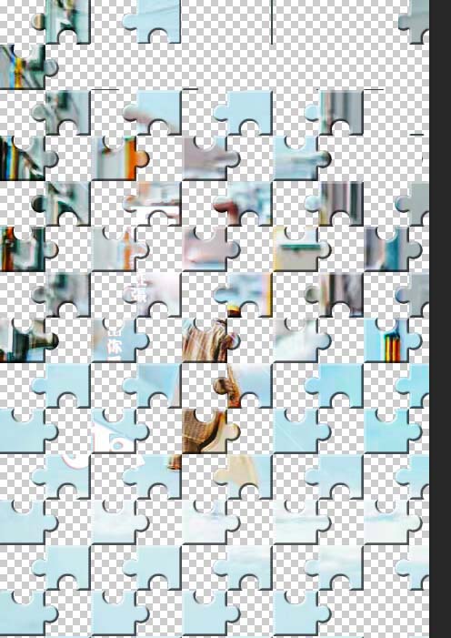 PS怎么给图片制作碎片拼图效果?