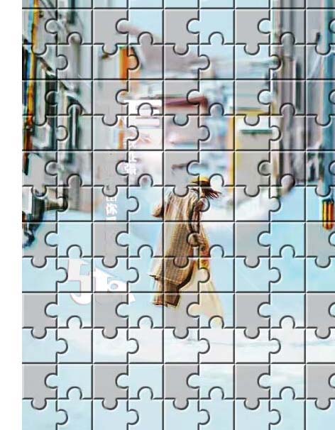 PS怎么给图片制作碎片拼图效果?