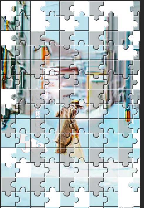 PS怎么给图片制作碎片拼图效果?