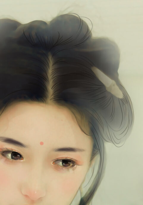 PS大神教你如何把古风汉服美女图片转为水墨风仿手绘效果