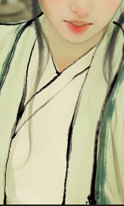 PS大神教你如何把古风汉服美女图片转为水墨风仿手绘效果