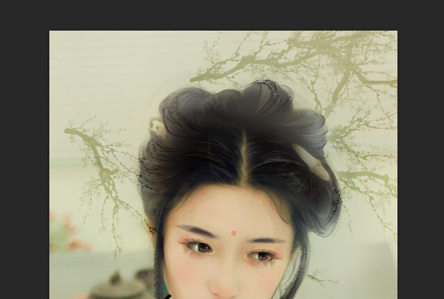 PS大神教你如何把古风汉服美女图片转为水墨风仿手绘效果