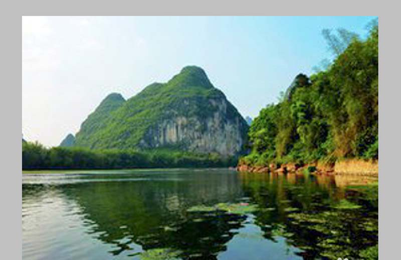 ps怎么给图片制作水墨山水画效果?