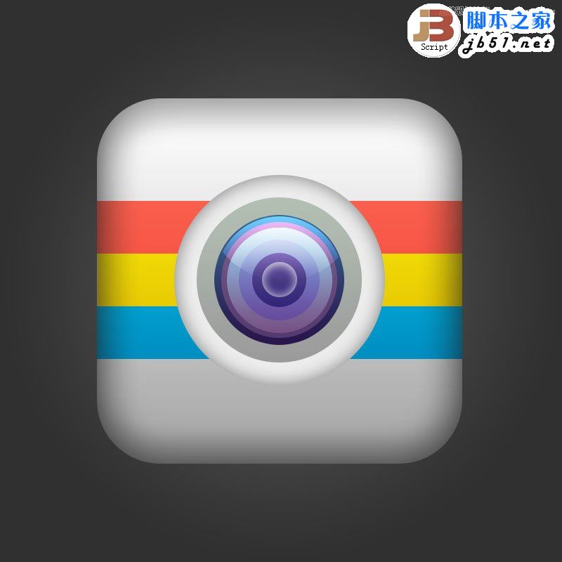 如何用Photoshop制作渐变立体效果的相机镜头图标?