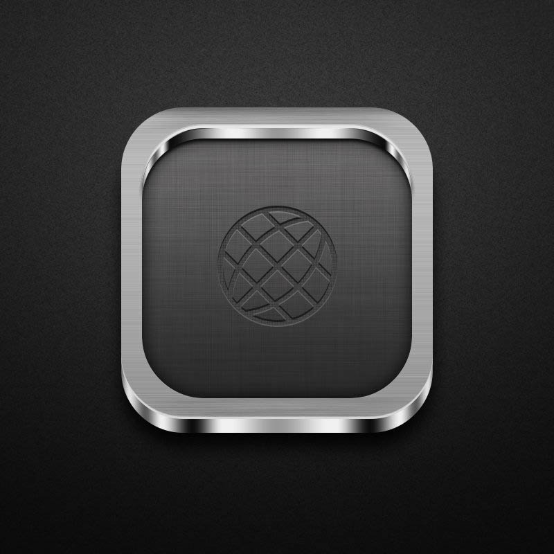 Photoshop绘制银色金属拉丝质感软件APP图标？