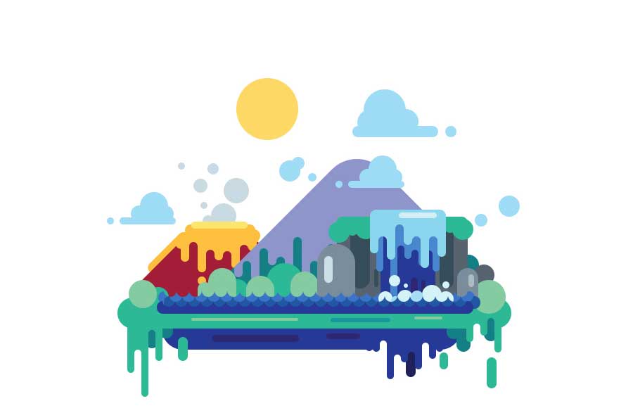 Photoshop绘制扁平化风景插画教程,ps怎么制作一副插画呢？