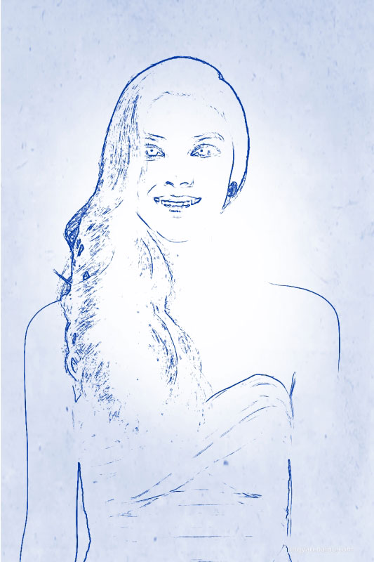 ps如何把普通人物照片变成圆珠笔画效果？