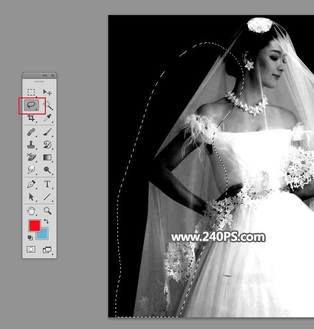 ps完美抠图快速抠出背景淡色的婚纱人物图片教程