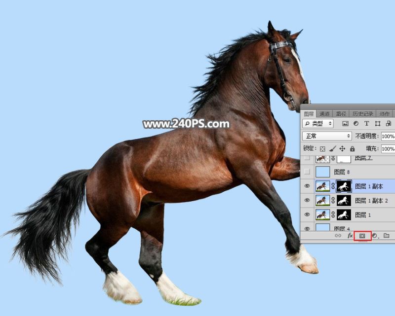 ps完美抠图快速抠出在草原上飞奔的骏马图片教程