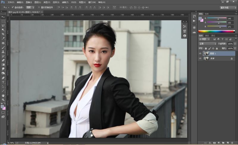 ps把美女人物图片调成有气质好看的复古色效果教程