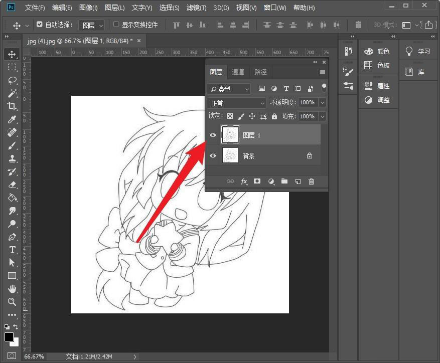 ps原画线稿让线条加粗的教程