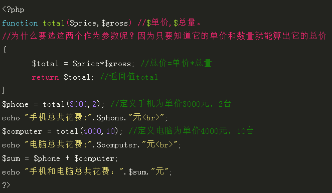 14、从函数中返回值，例：购物车价格总计