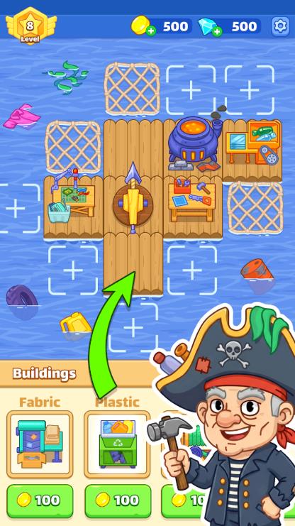 口袋竹筏放置海洋冒险