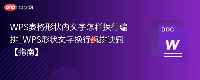wps表格形状内文字怎样换行编排_wps形状文字换行编排诀窍【指南】