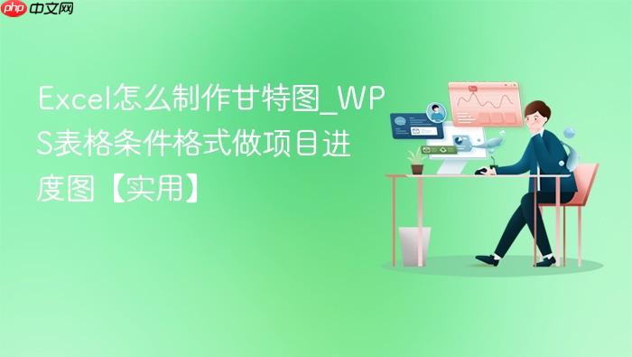 excel怎么制作甘特图_wps表格条件格式做项目进度图【实用】