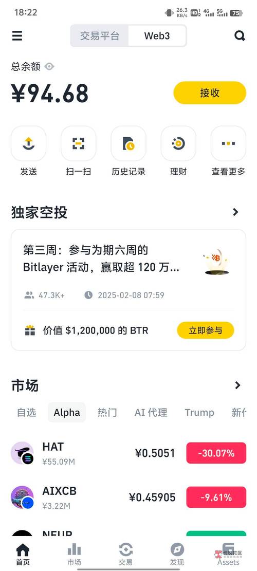 币安Test网模拟交易界面示意图